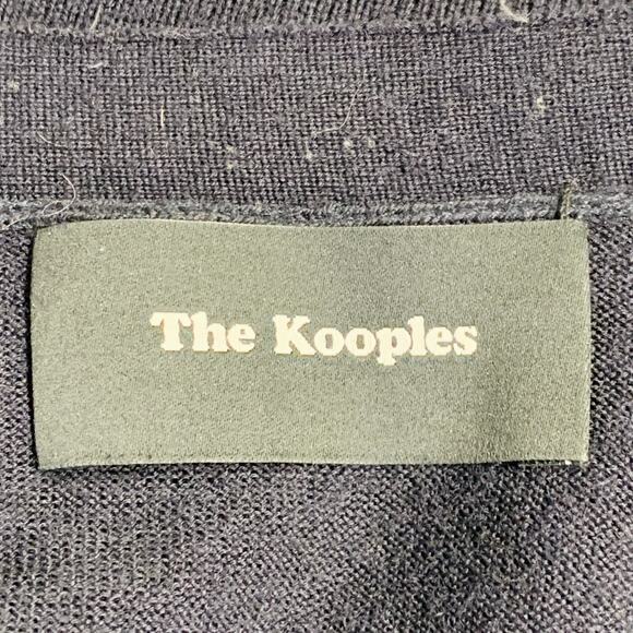 THE KOOPLES Size M Navy Black Merino Wool Skull Buttons V-Neck Cardigan - Picture 7 of 10
